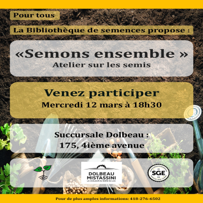 Atelier de démarrage des semis: Semons ensemble!
